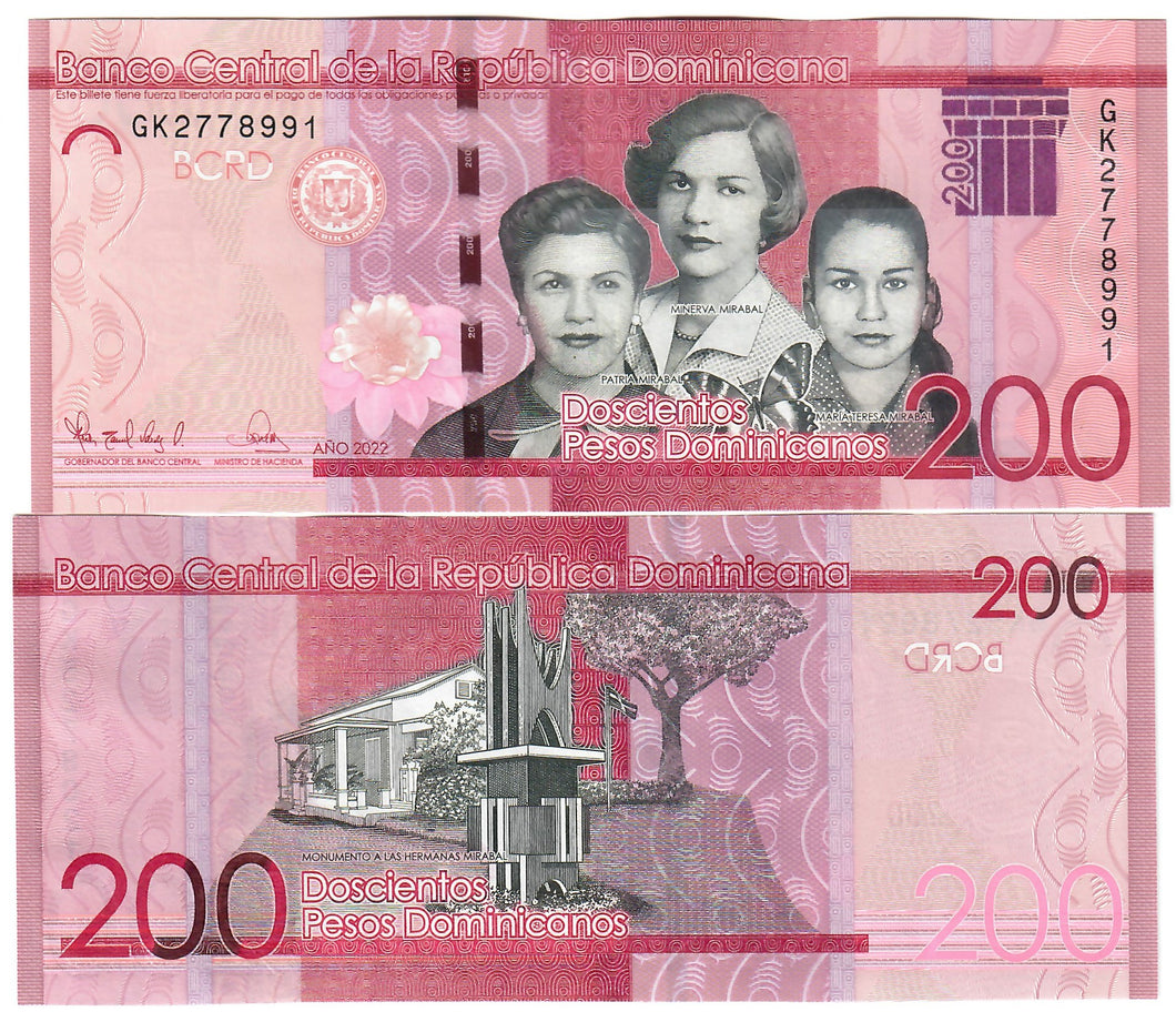 Dominican Republic 200 Pesos 2022 UNC
