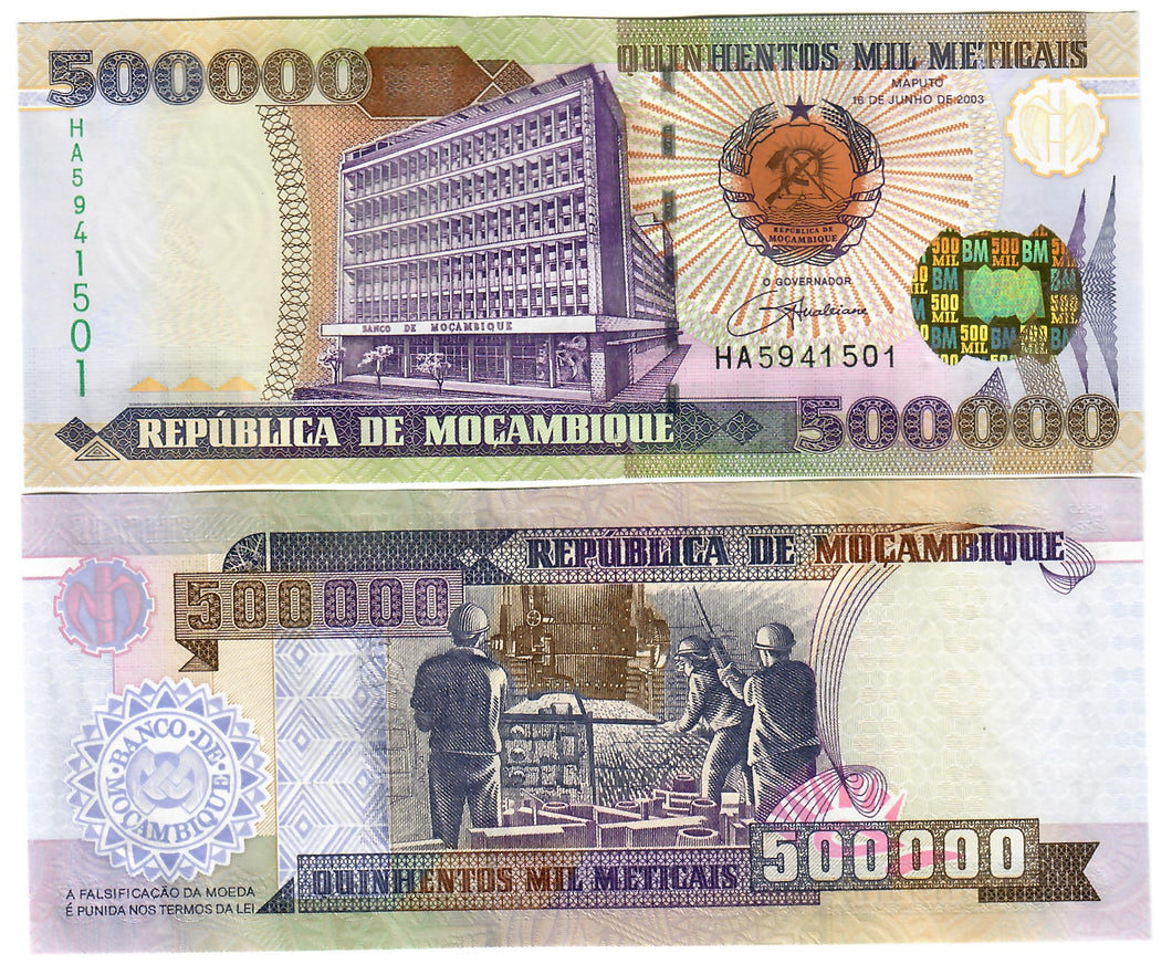 Mozambique 500000 Meticais 2003 UNC