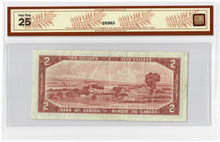 Load image into Gallery viewer, Canada 2 Dollars 1954 VF [*A/G] Bouey-Rasminsky BCS Graded VF 25 Sub 400k
