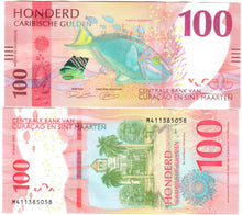 Load image into Gallery viewer, FULL SET Curacao & St Maarten 10, 20, 50, 100 & 200 Caribbean Guilders 2025 UNC