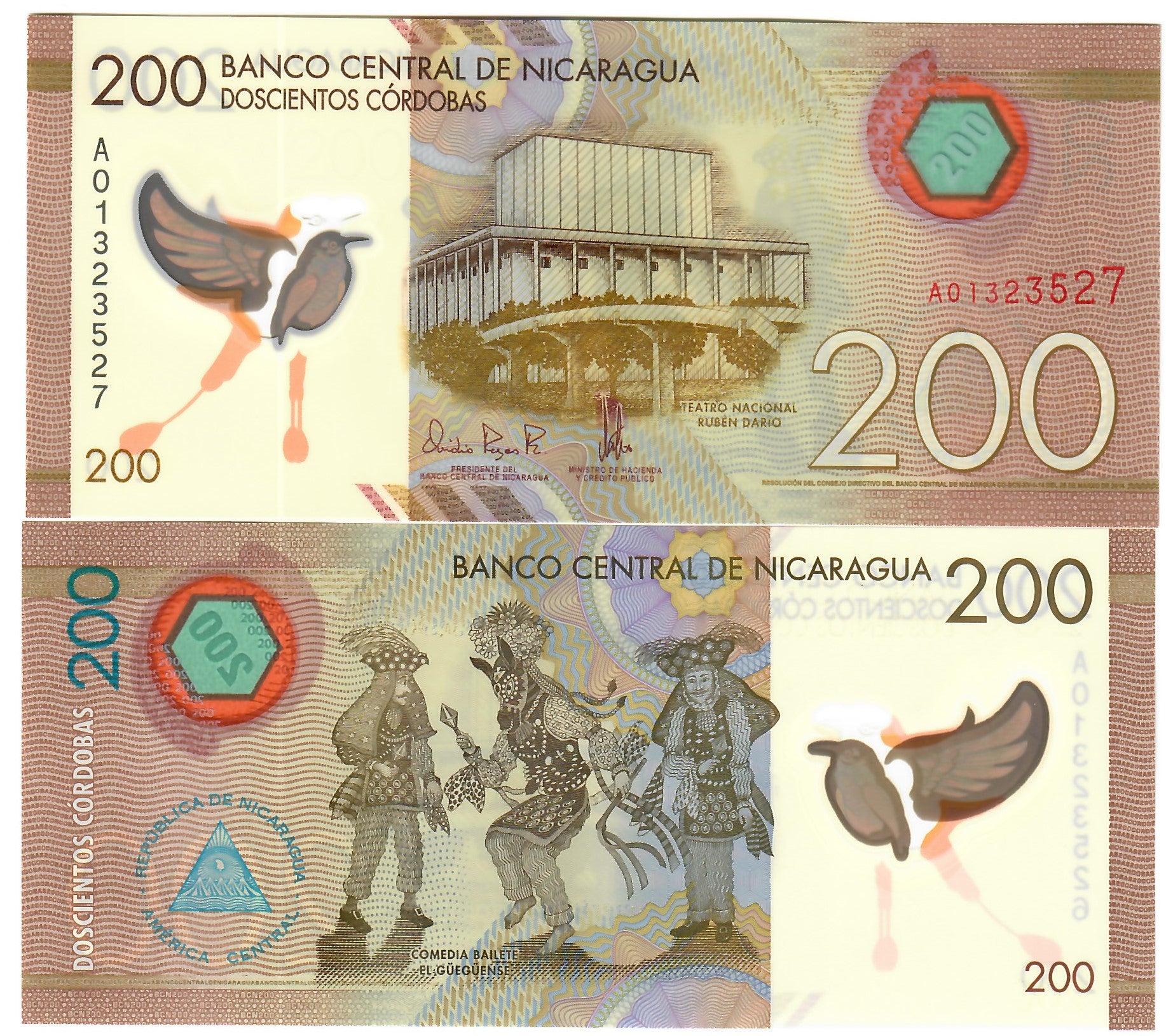 Nicaragua 200 Cordobas 2014 UNC DavenportBanknotesandCoins