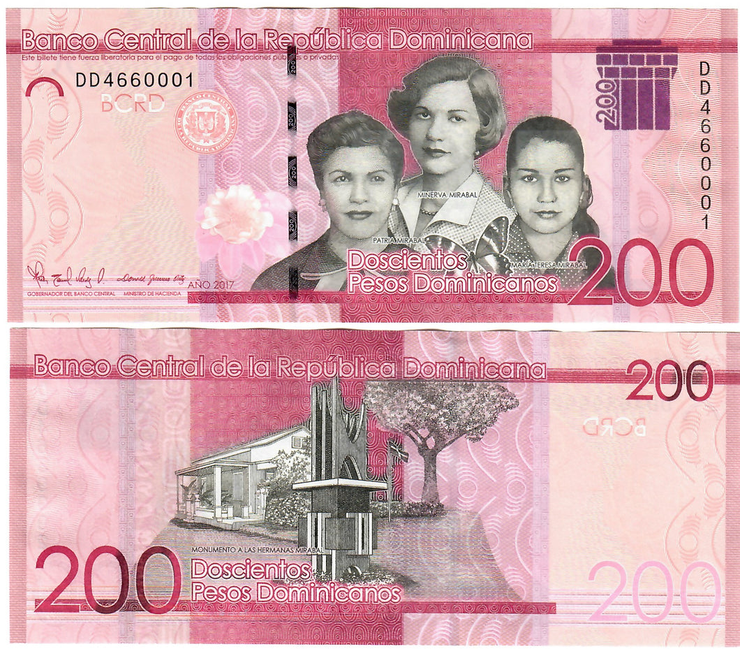Dominican Republic 200 Pesos 2017 UNC