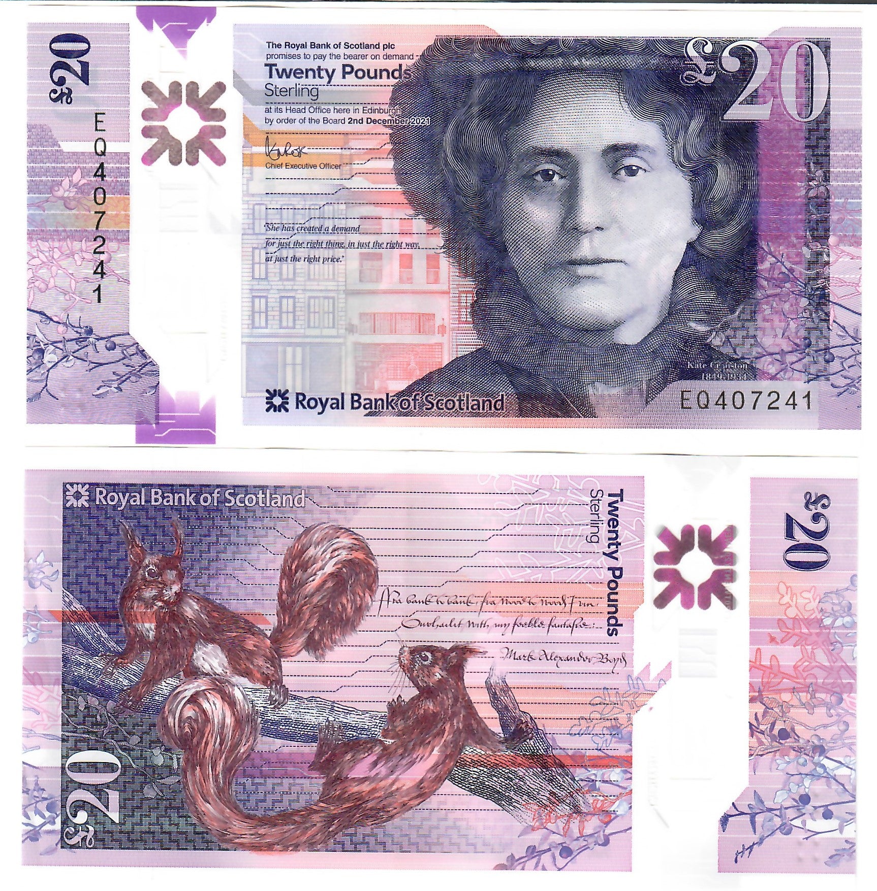 Scotland 20 Pounds 2021 Dec EF Royal Bank Of Scotland Rose scotland-20-pounds-2021-dec-ef-royal-bank-of-scotland-rose