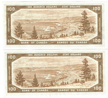 Load image into Gallery viewer, Canada 2x 100 Dollars 1954 aUNC &quot;A/J&quot; Coyne-Towers Devil&#39;s Face Sequential
