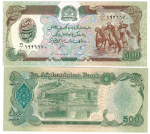 Load image into Gallery viewer, Afghanistan 10x 500 Afghanis 1991 UNC Sig. 13
