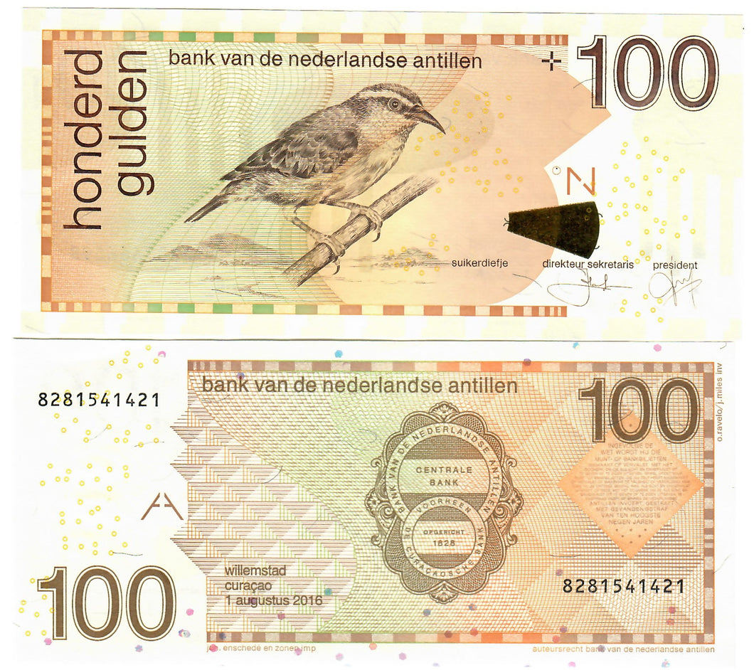 Netherlands Antilles 100 Guilders (Gulden) 2016 UNC