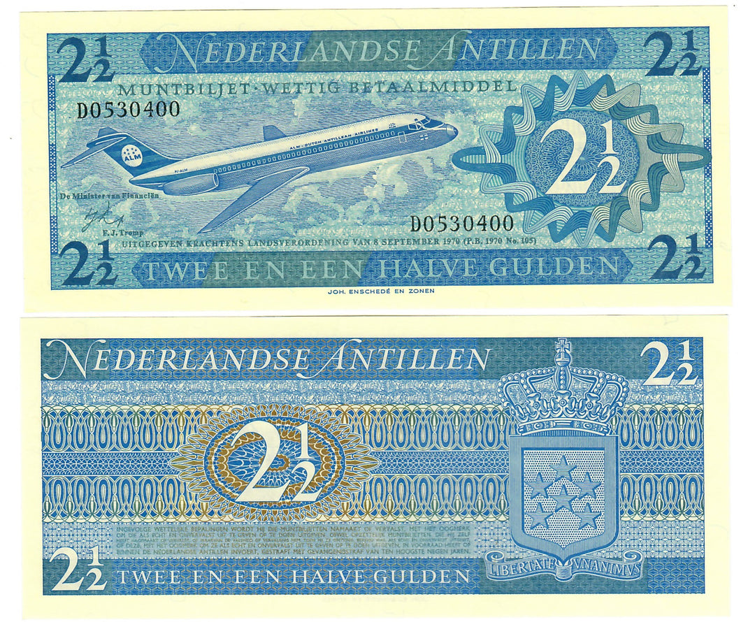 Netherlands Antilles 2.50 Guilders (Gulden) 1970 UNC