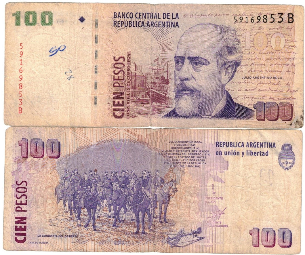 Argentina 100 Pesos Convertibles 1999 VG Sig. 58