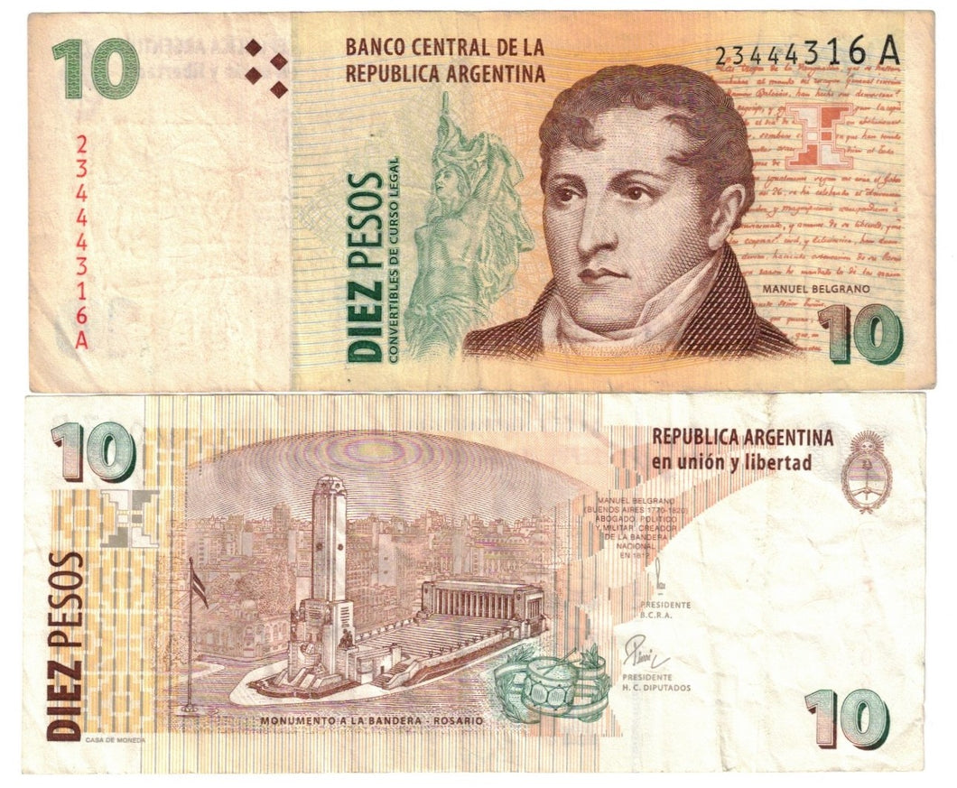 Argentina 10 Pesos Convertibles 1999 VF Sig. 59