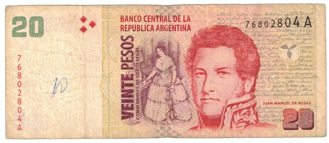 Argentina 20 Pesos Convertibles 2002 F Sig. 67
