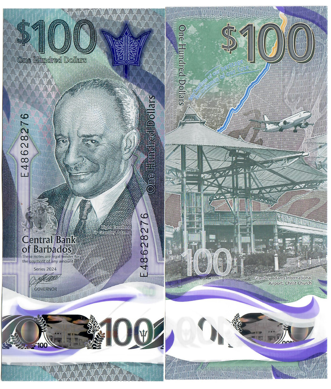 Barbados 100 Dollars 2024 UNC 