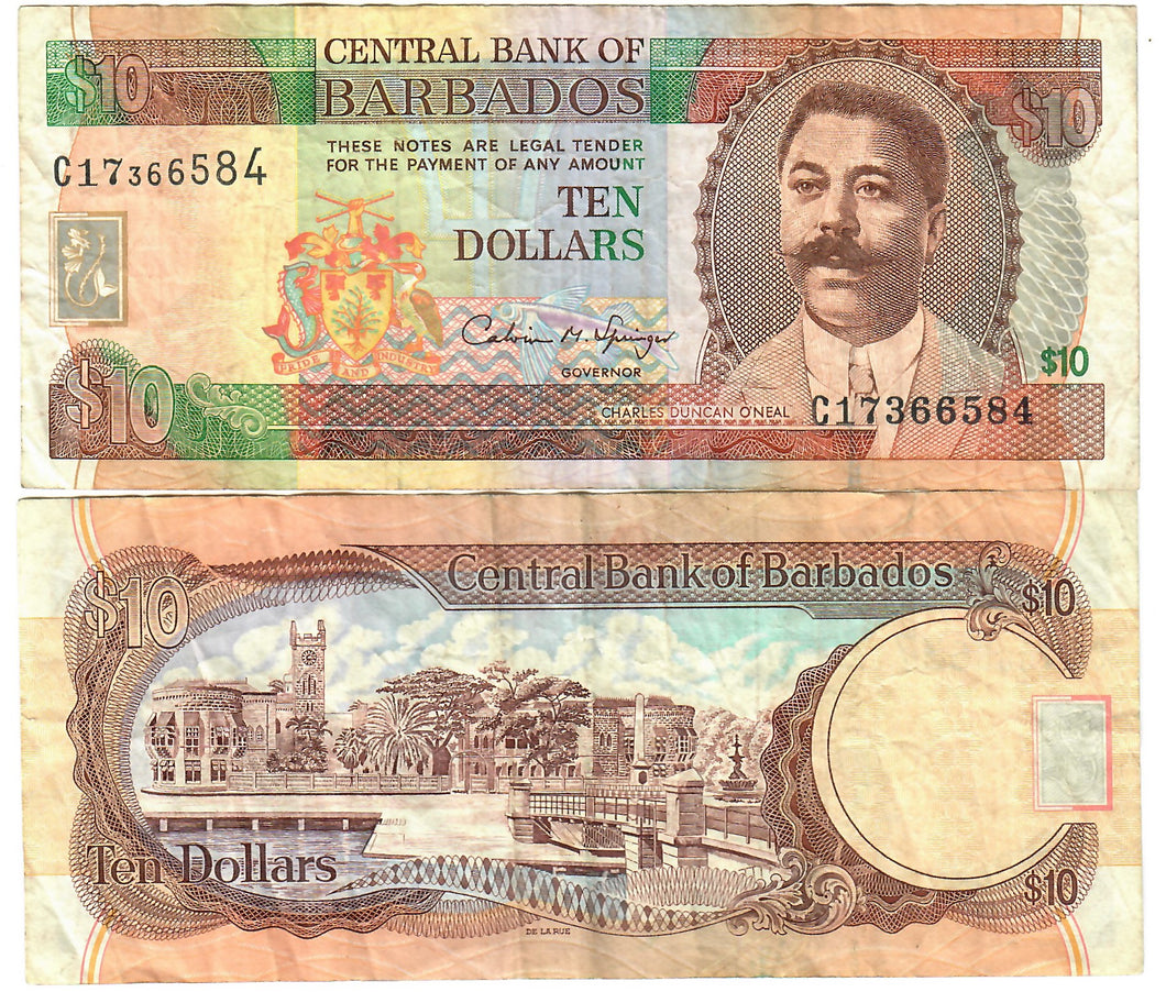 Barbados 10 Dollars 1995 VF 