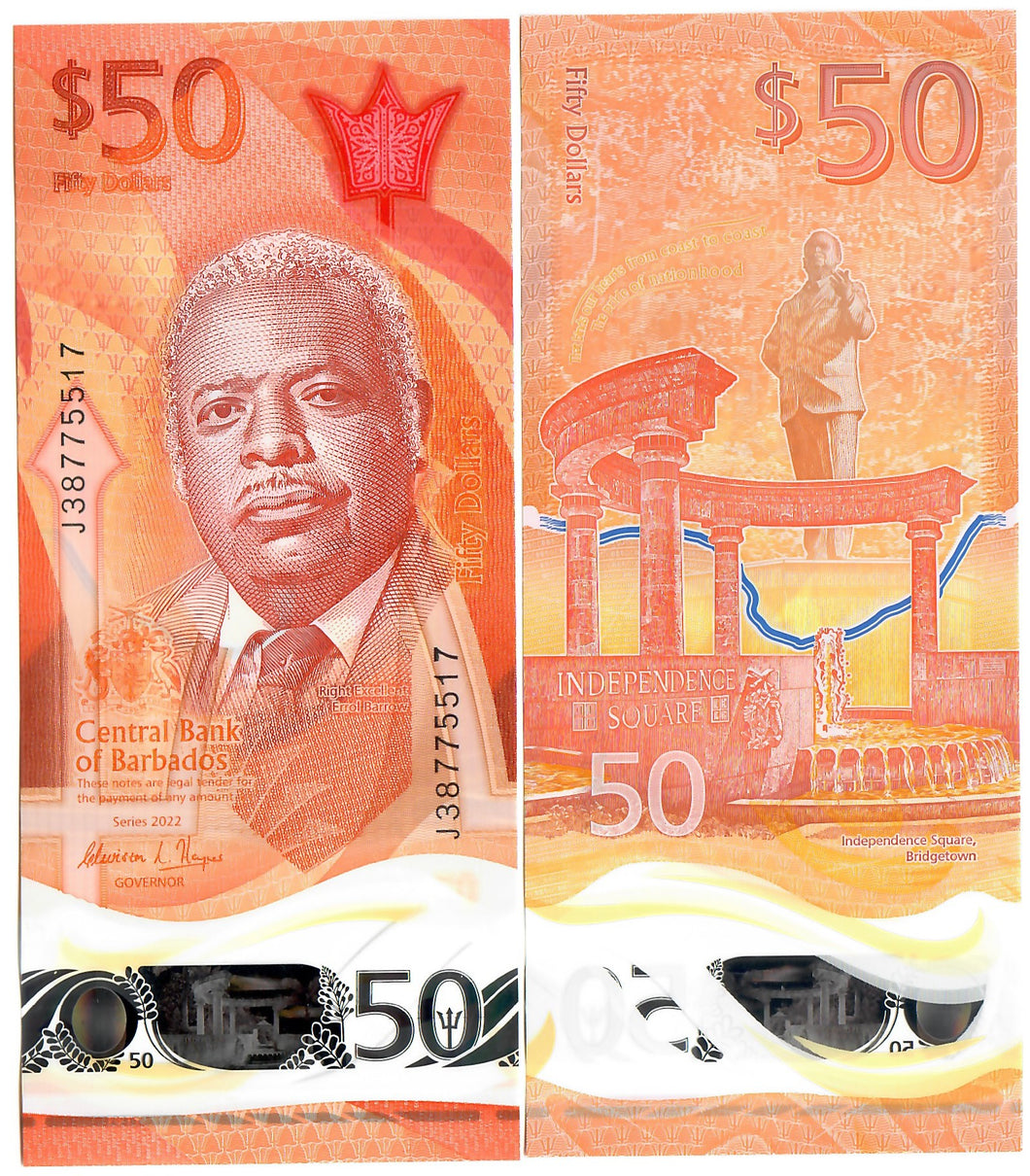 Barbados 50 Dollars 2022 (2023) UNC 