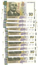 Load image into Gallery viewer, Bulgaria 10x 10 Leva 2020 UNC
