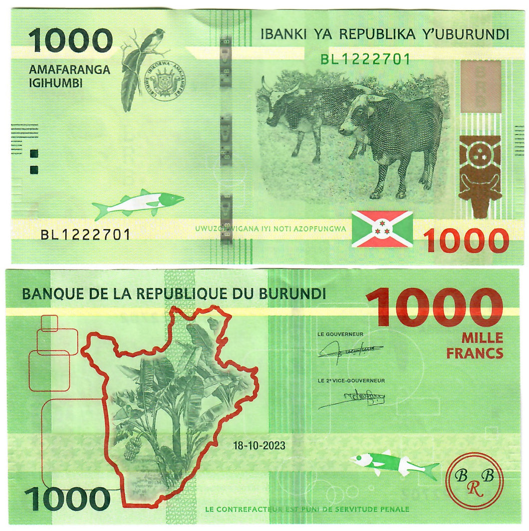 Burundi 1000 Francs 2023 UNC