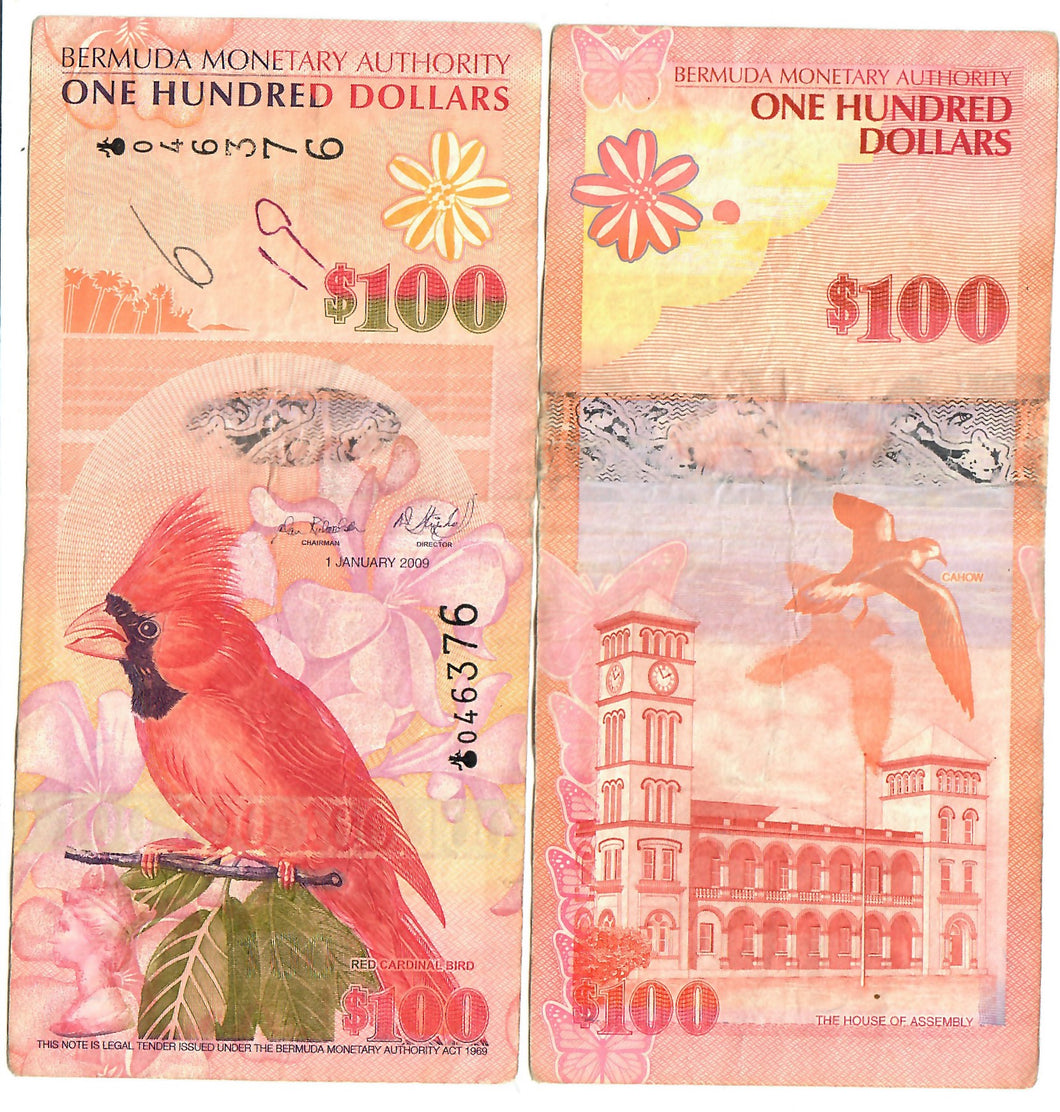 Bermuda 100 Dollars 2009 F/VF (Onion)