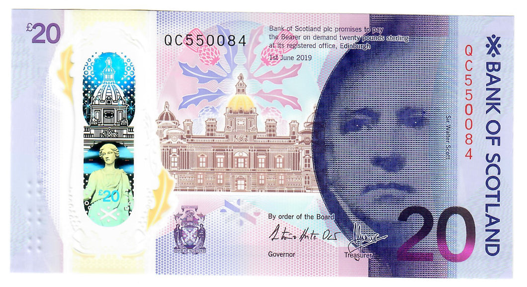 Scotland 20 Pounds 2019 UNC Bank of Scotland Queensferry Commemorative