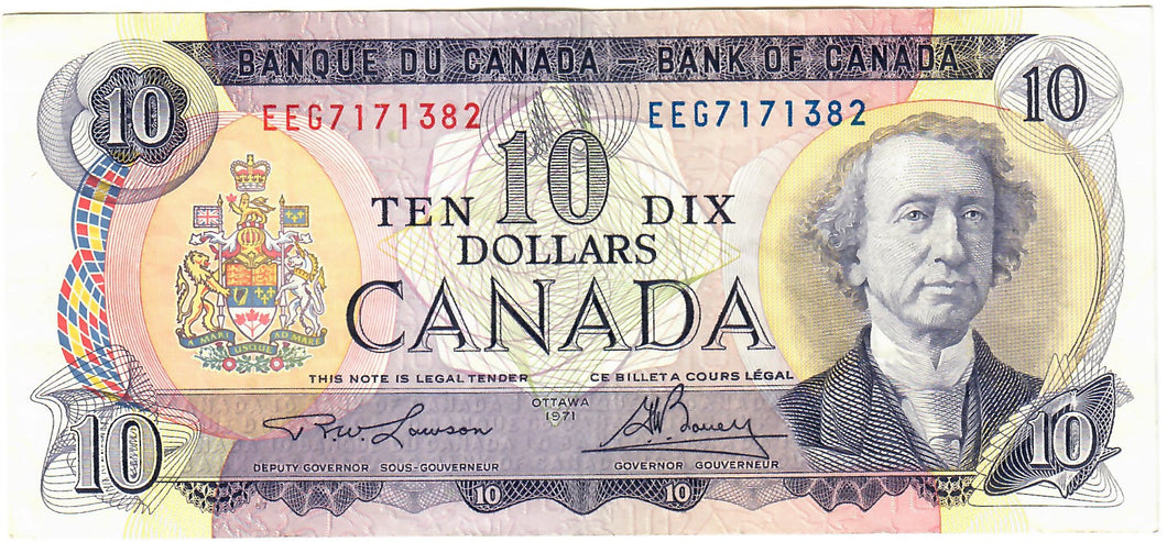 Canada 10 Dollars 1971 VF/EF 