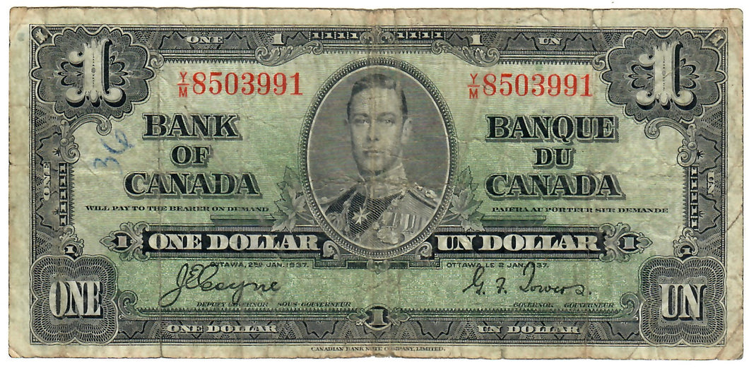 Canada 1 Dollar 1937 F 