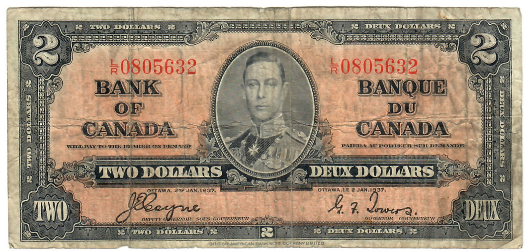 Canada 2 Dollars 1937 VG/F 