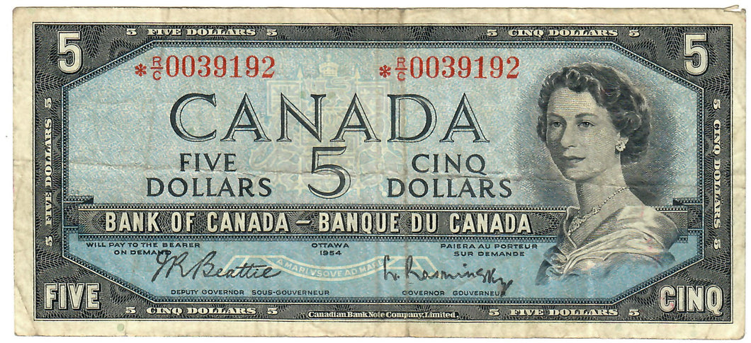 Canada 5 Dollars 1954 F [*R/C] Beattie-Rasminsky