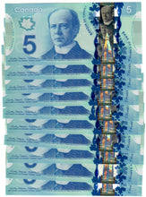 Load image into Gallery viewer, Canada 10x 5 Dollars 2012 (2024) UNC &quot;INS&quot; Rogers/Macklem Changeover Prefix
