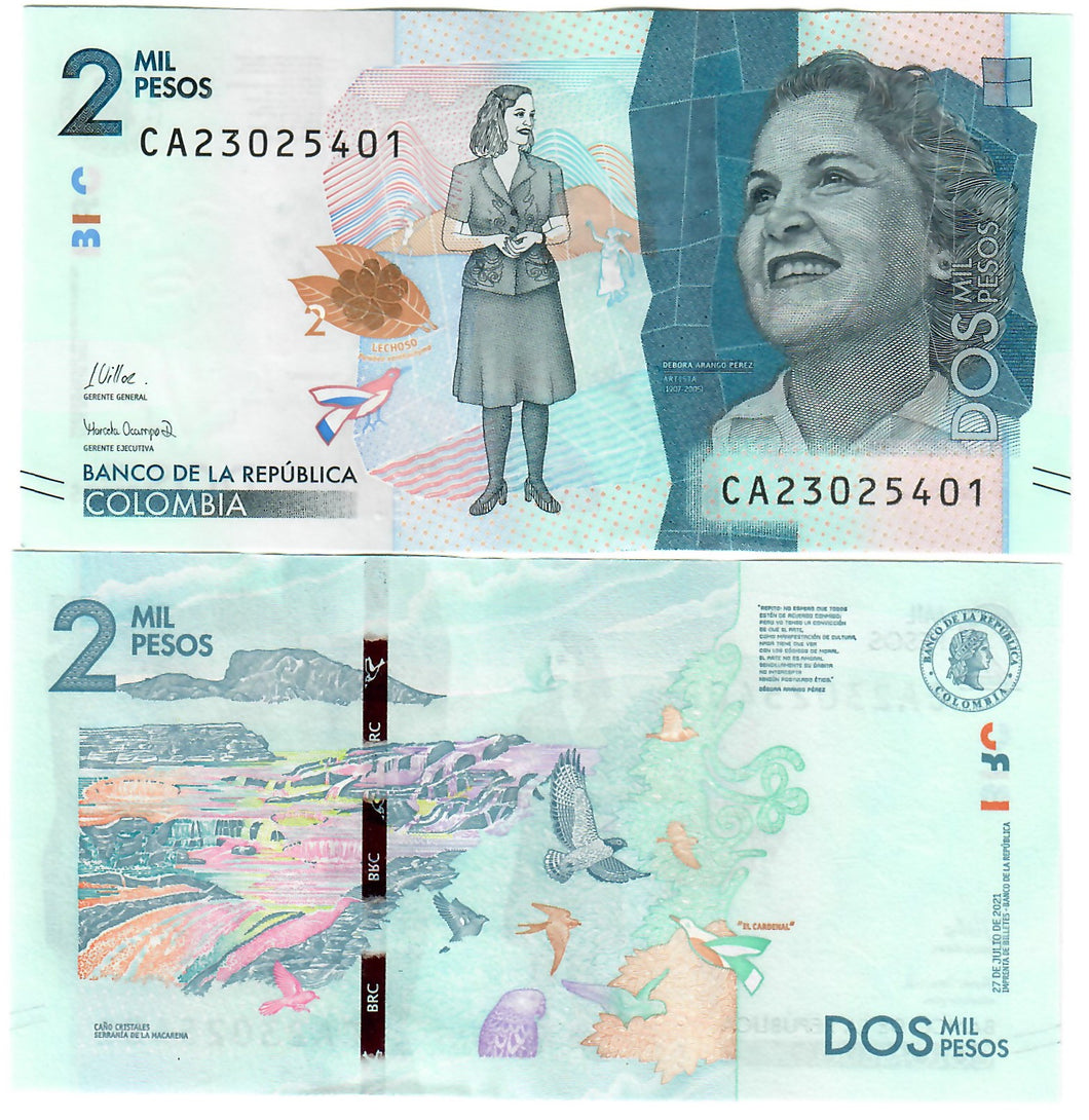 Colombia 2000 Pesos 2021 UNC