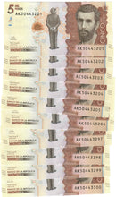 Load image into Gallery viewer, Colombia 10x 5000 Pesos 2020 UNC
