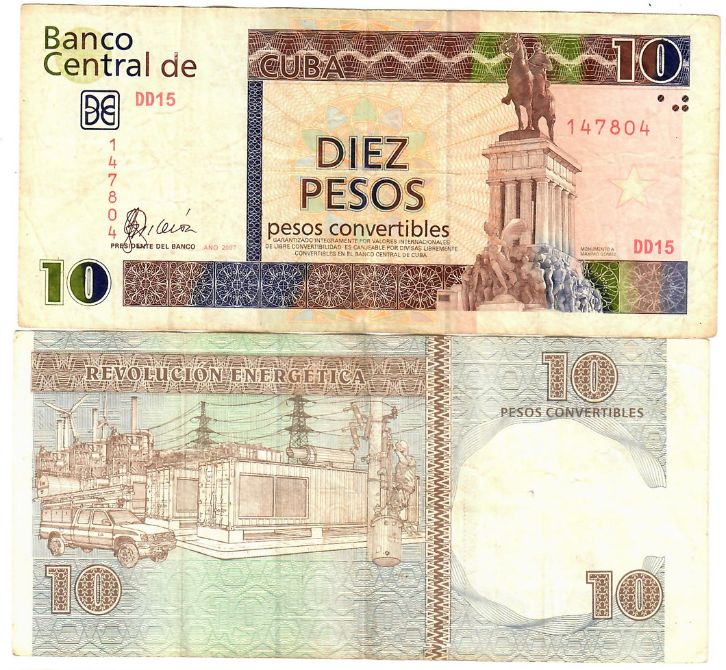 Caribbean 10 Pesos Convertibles 2007 F/VF