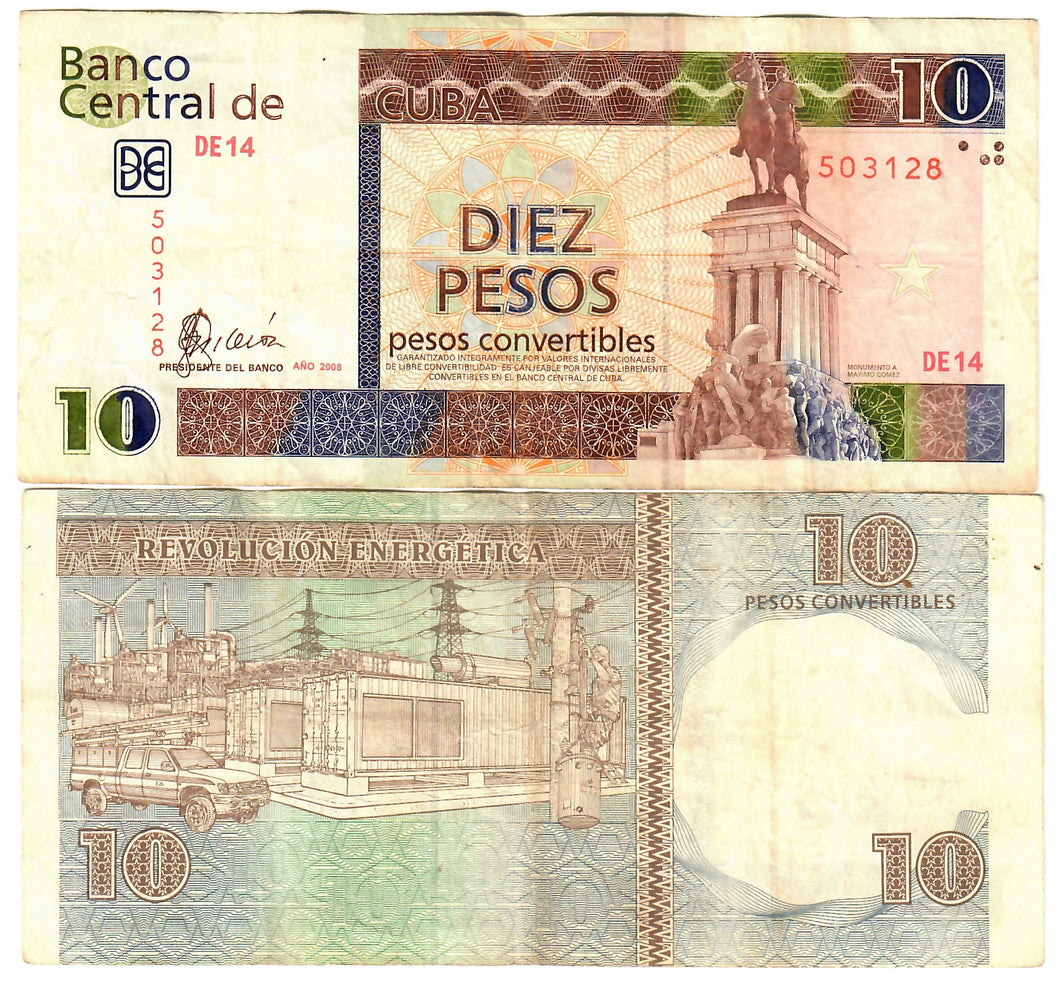 Caribbean 10 Pesos Convertibles 2008 F/VF