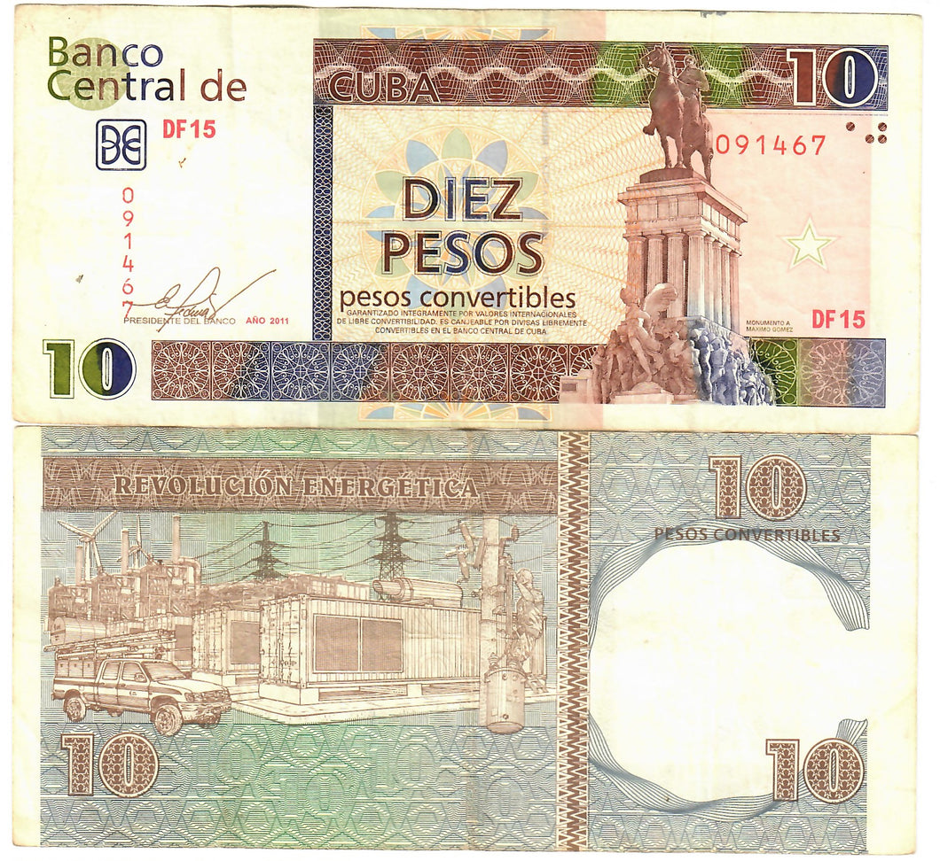 Caribbean 10 Pesos Convertibles 2011 F/VF