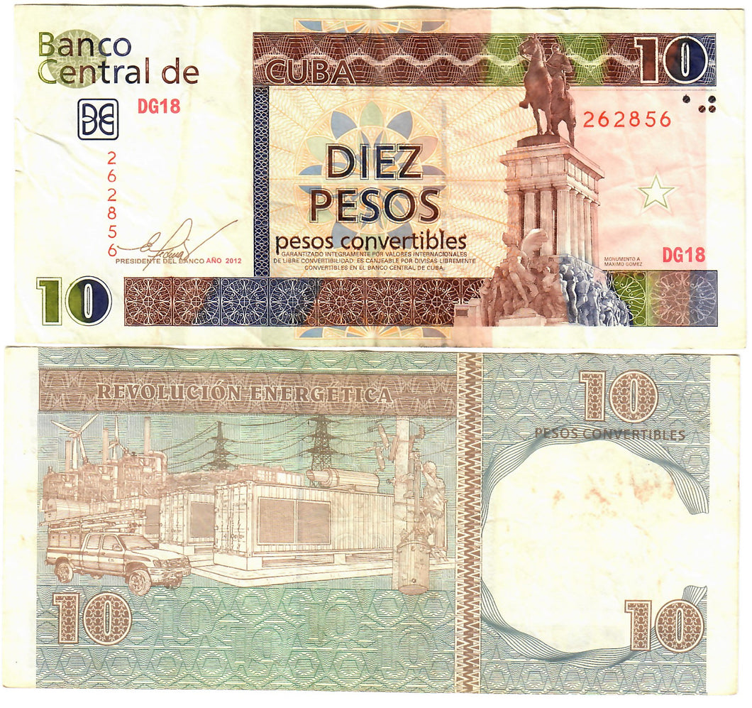 Caribbean 10 Pesos Convertibles 2012 F/VF