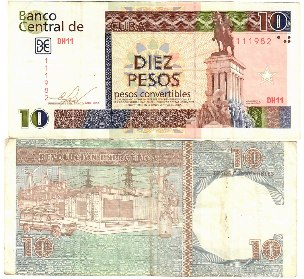 Caribbean 10 Pesos Convertibles 2013 F/VF