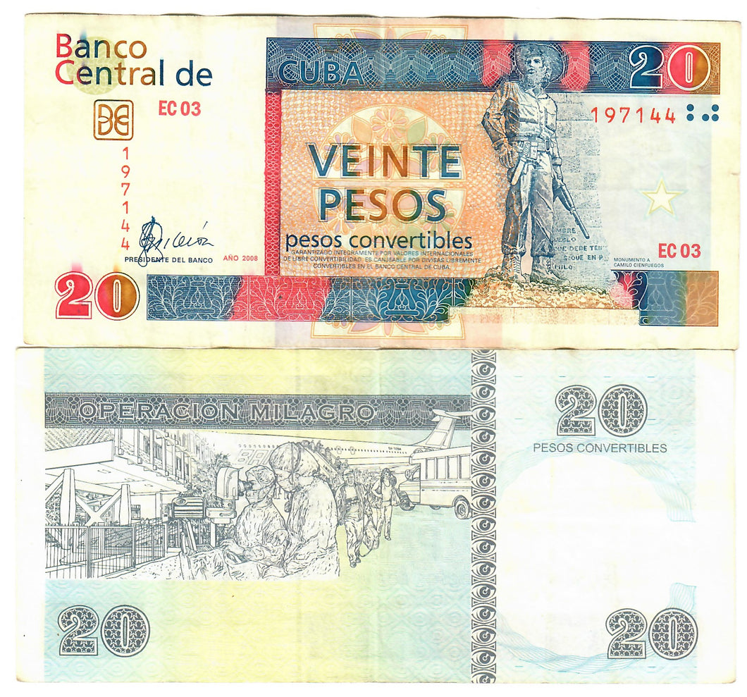 Caribbean 20 Pesos Convertibles 2008 F/VF