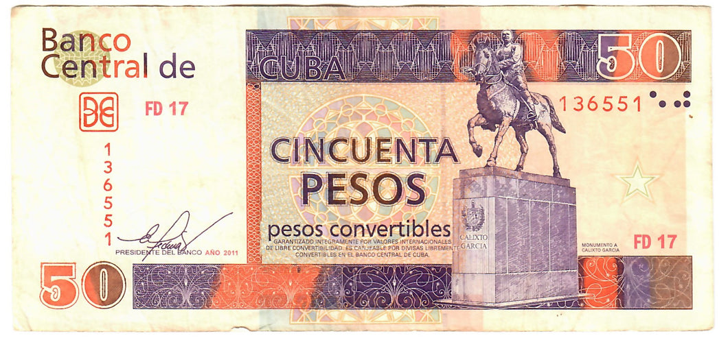 Caribbean 50 Pesos Convertibles 2011 VF