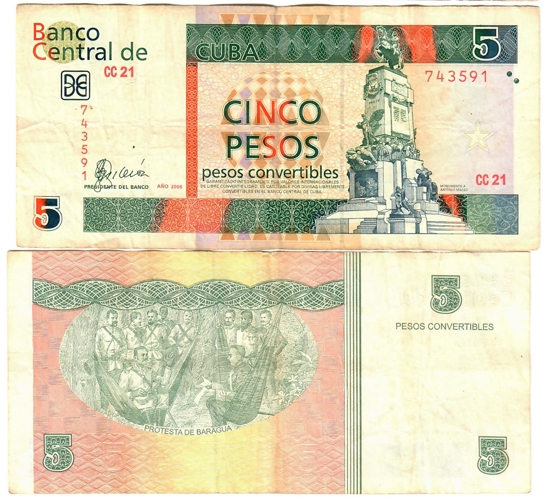 Caribbean 5 Pesos Convertibles 2006 F/VF