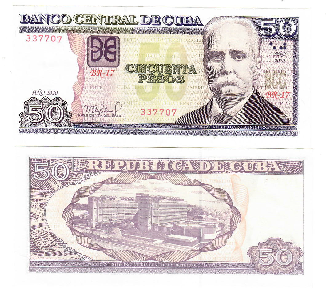Caribbean 50 Pesos Nacionales 2020 aUNC