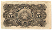 Load image into Gallery viewer, Caribbean 5 Pesos 1896 F Low Number 0006660 (no overprint)
