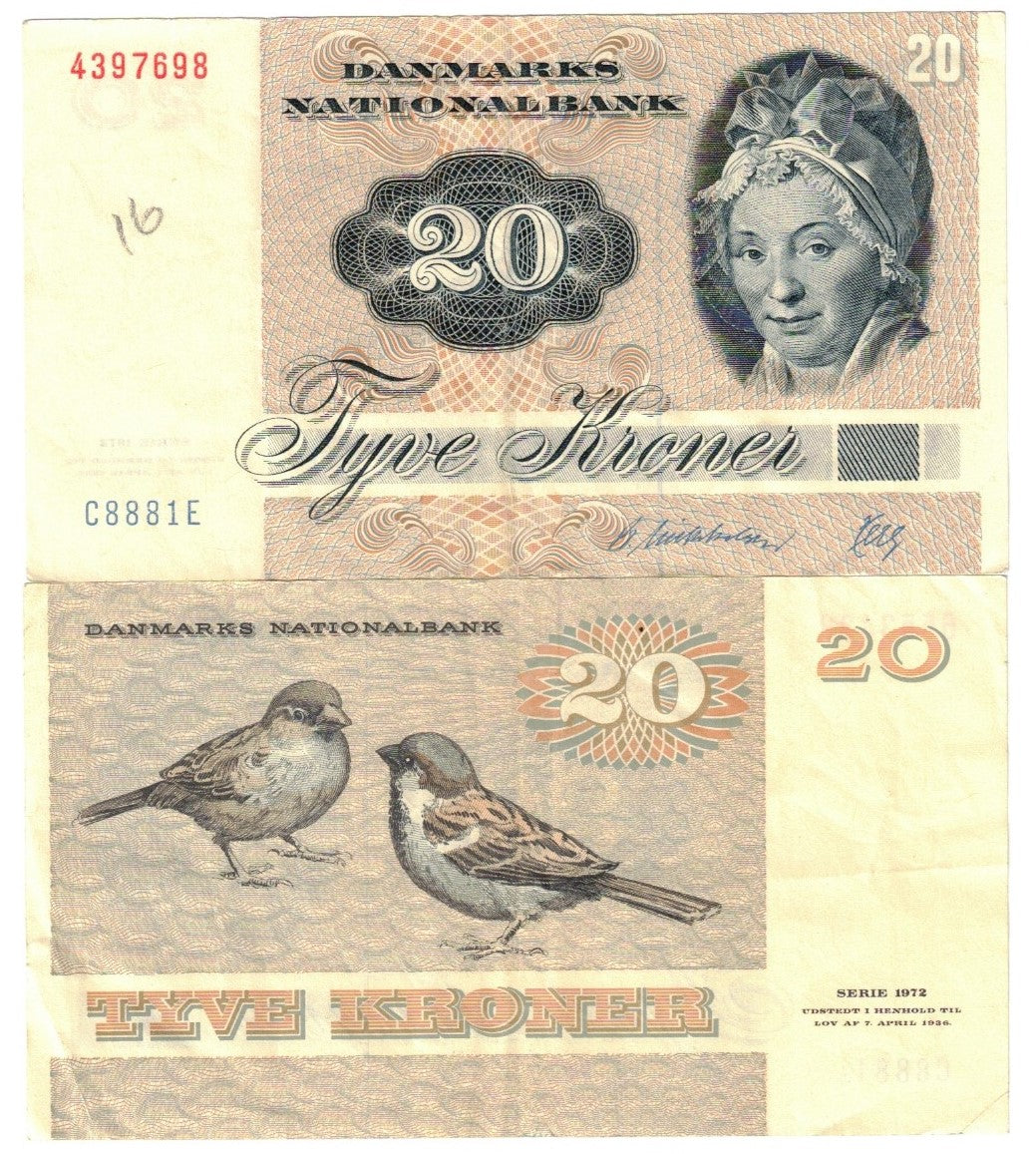 Denmark 20 Kroner 1988 VF 