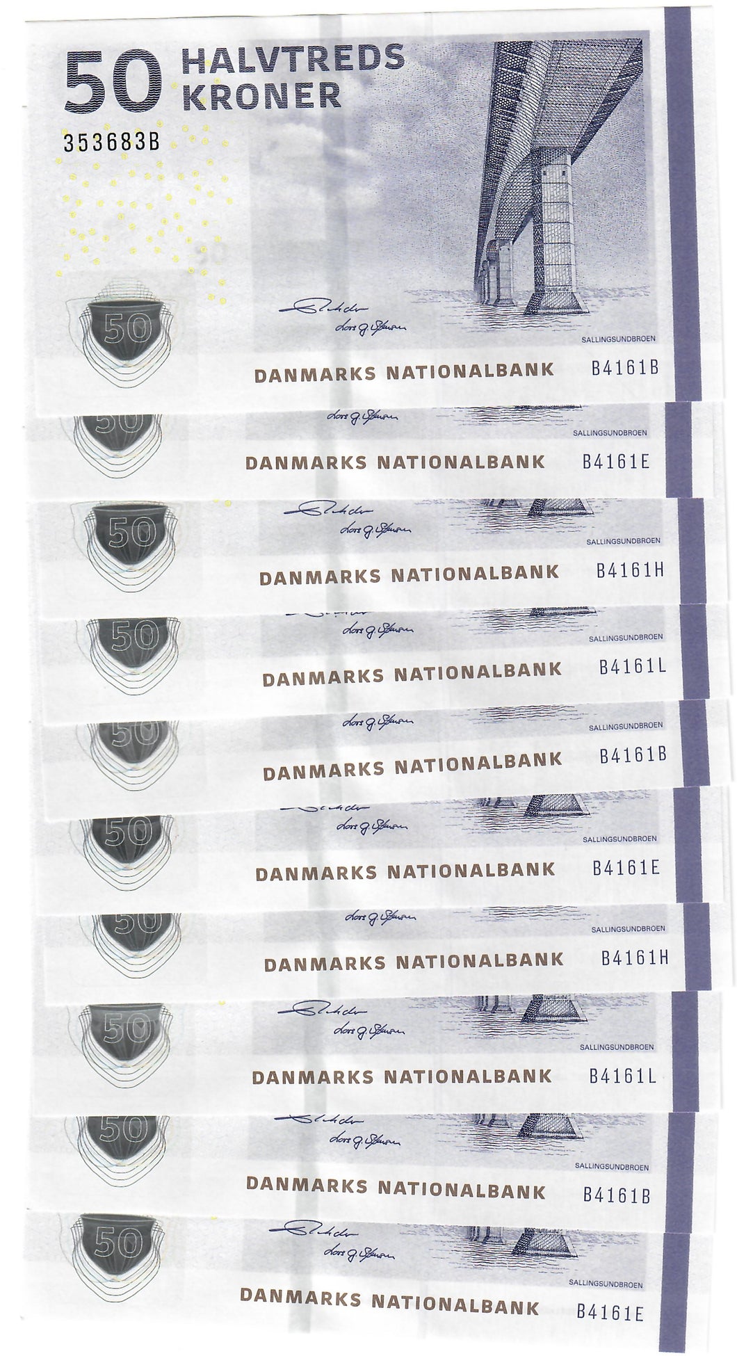 Denmark 10x 50 Kroner 2009 (2016) UNC Rohde/Sorensen