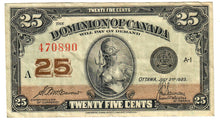 Load image into Gallery viewer, Dominion of Canada 25 Cents 1923 VF &quot;A A-1&quot; McCavour-Saunders
