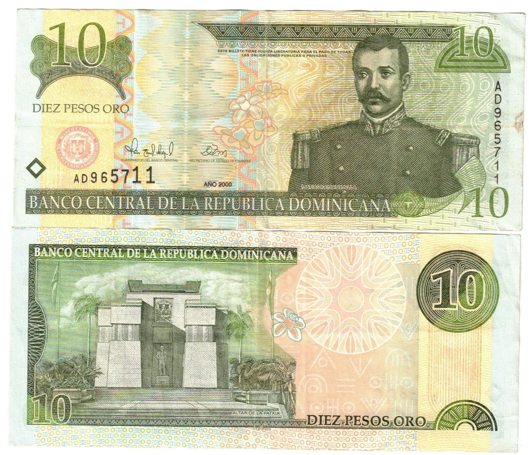 Dominican Republic 10 Pesos 2000 VF