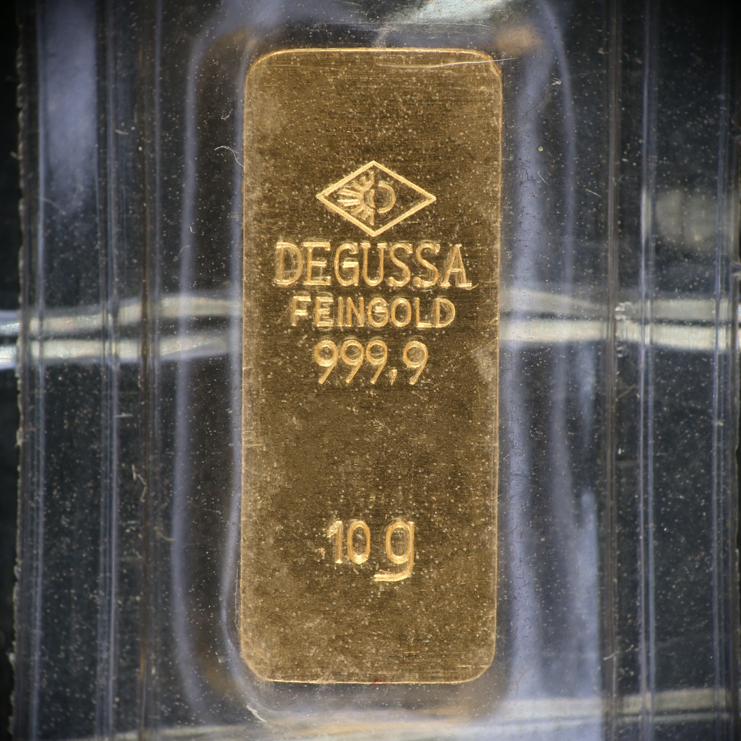 Degussa Feingold 10 Grams 99.99% Fine Gold Bar SEALED