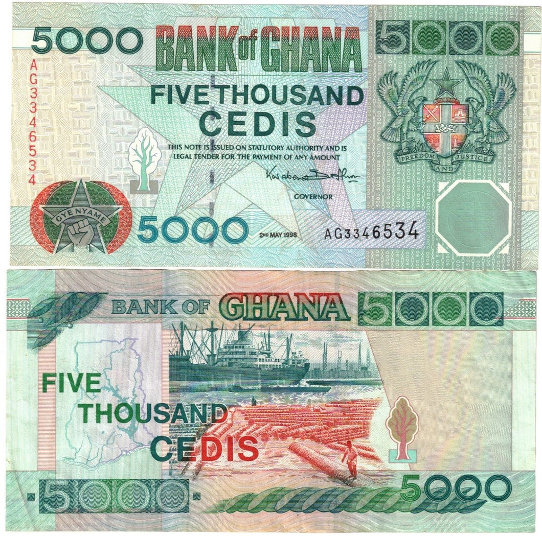 Ghana 5000 Cedis 1998 VF/EF