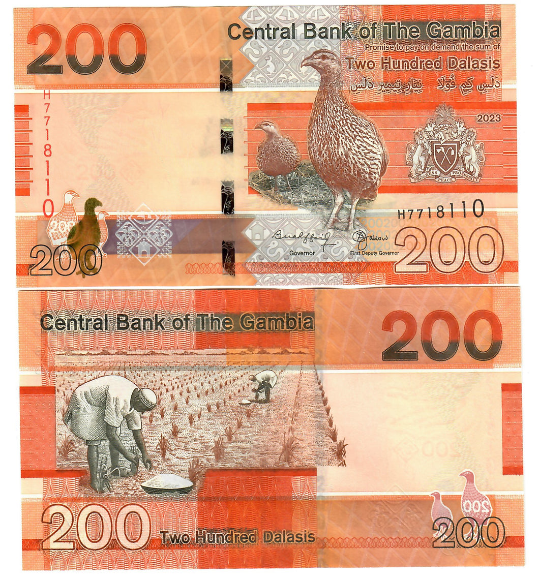 The Gambia 200 Dalasis 2023 UNC