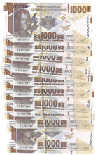 Load image into Gallery viewer, Guinea 10x 1000 Francs 2022 UNC
