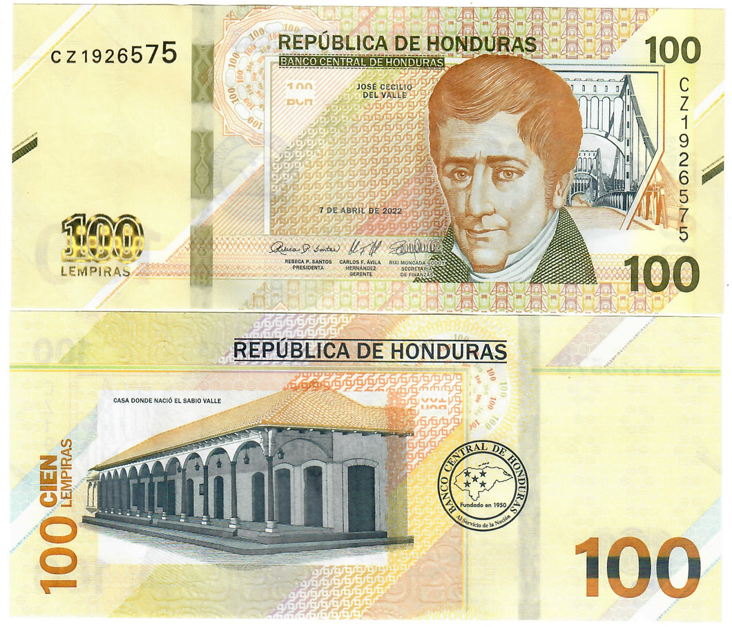 Honduras 100 Lempiras 2022 UNC