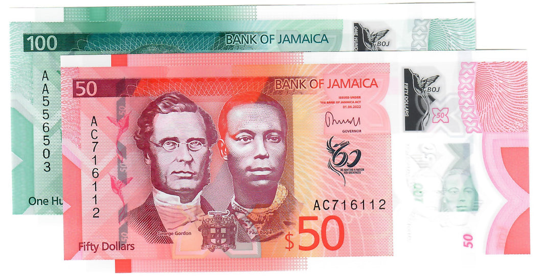 SET Jamaica 50 & 100 Dollars 2022 (2023) UNC