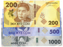 Load image into Gallery viewer, SET Kyrgyzstan 200, 500 &amp; 1000 Som 2023 UNC
