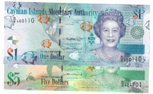 Load image into Gallery viewer, SET Cayman Islands 1 &amp; 5 Dollars 2018 UNC &quot;McTaggart/Scotland&quot;
